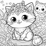 20 Page Pack Printable Cute & Epic Cats Coloring Book  Etsy Animal sketch template