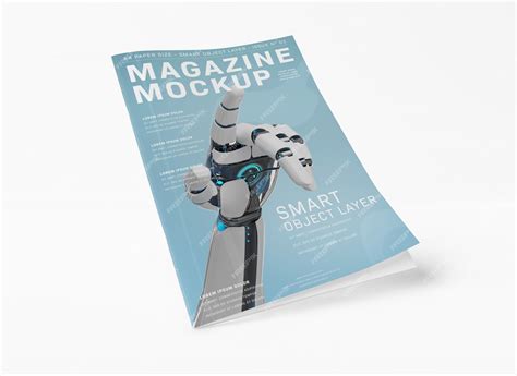 Premium PSD | Floating magazine cover on white mockup