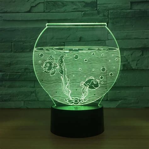 Wholesale Fish Tank 3d Night Lamp Usb Power Supply Christmas gift for baby room lights Lovely 7 ...