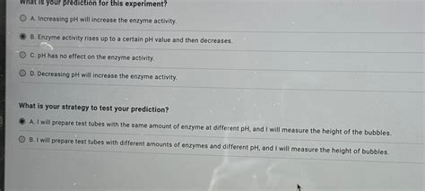 What is your prediction for this experiment?A. | Chegg.com