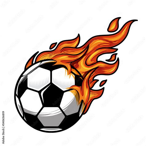 soccer ball on fire Vector illustration. Stock Vector | Adobe Stock