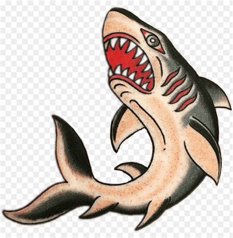 shark tattoo traditional - shark tattoo old school PNG image with transparent background png ...