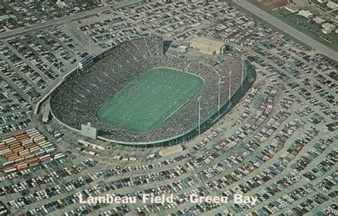 Aerial View of Lambeau Field | Postcard | Wisconsin Historical Society