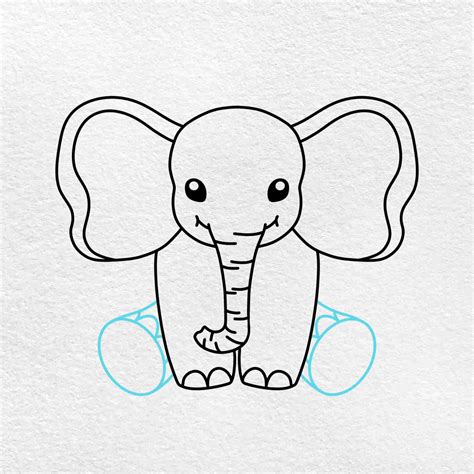 How to Draw a Cute Elephant - HelloArtsy