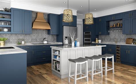 Navy Blue Shaker Frameless Kitchen Cabinets | RTA Cabinet Store