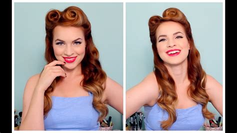 1940's / 50's Pinup Hair and Makeup - YouTube