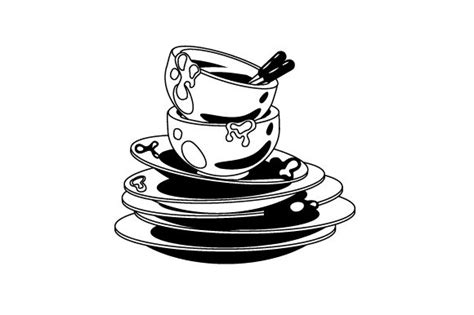 Stack Of Dirty Dishes Clipart