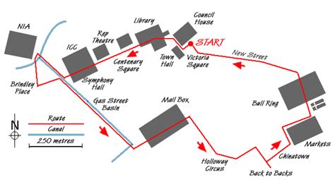 Gas Street Basin & The Bull Ring, Birmingham route map - Walking Britain