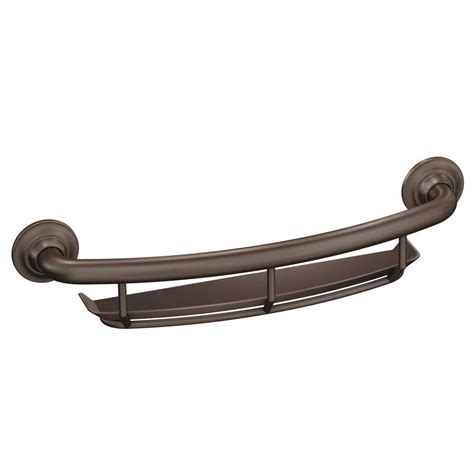 Shower Grab Bar Shelf Wall Mount Soap Rack Bronze Storage Safety Bathroom Caddy | eBay