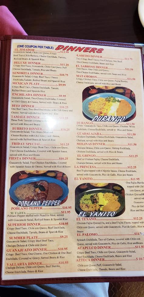 Menu at El Jimador restaurant, Houston, W Lake Houston Pkwy