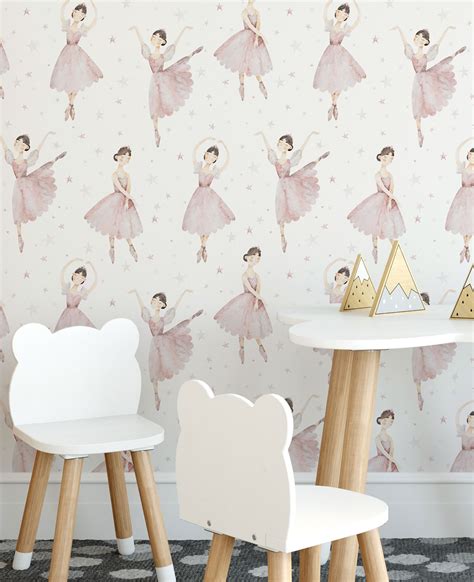 Ballerina Pink Peel & Stick Wallpaper Repositionable - Etsy