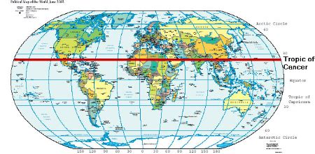 Lines Of Latitude Tropic Of Cancer