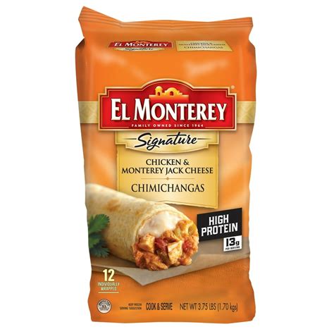 El Monterey Signature Chicken Monterey Jack Cheese Chimichangas 12 ct - Walmart.com - Walmart.com