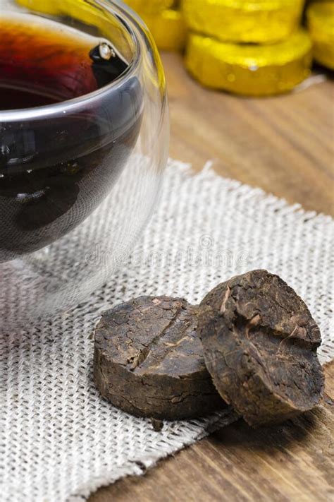 Chinese Pressed Fermented Pu-erh Black Tea Close-Up Stock Photo - Image ...