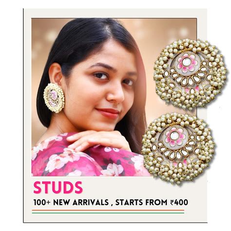 Stud Earrings - Buy latest & designer stud earrings for everyday wear ...