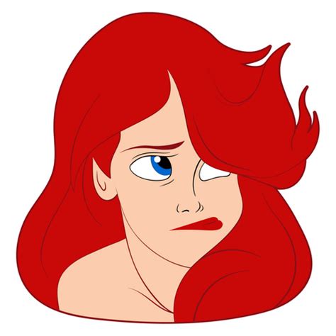 The Little Mermaid Ariel Sigh Face Sticker - Sticker Mania