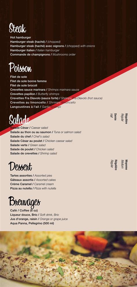 Restaurant Tre Colori inc. menus in Chambly, Quebec, Canada