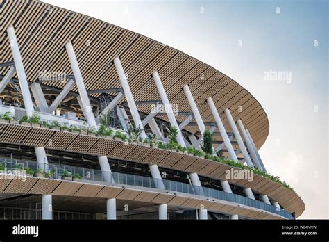 Tokyo, Japan - August 17, 2019 : Detail of Tokyo New National Stadium ...