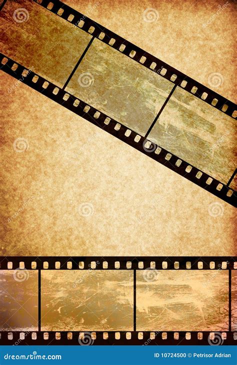 Film Tape On Vintage Old Paper Background Stock Photo - Image: 10724500