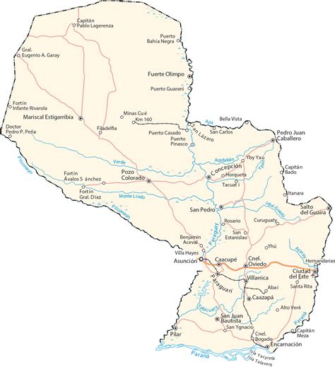 Detailed Map Of Paraguay