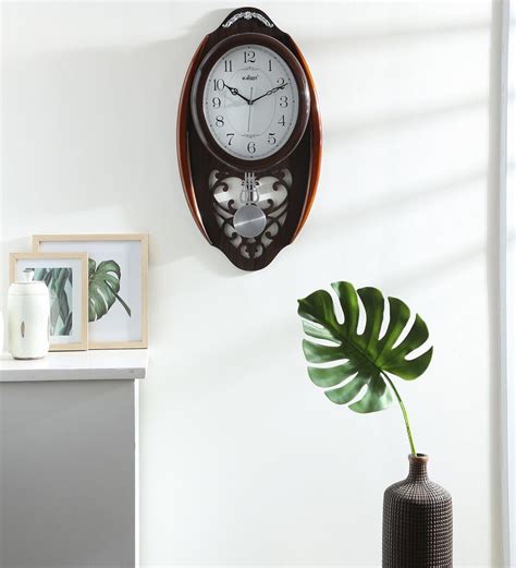 Buy Wooden Pendulum Wall Clock In Wallnut Finish Online - Pendulum Clocks - Wall Clocks - Home ...