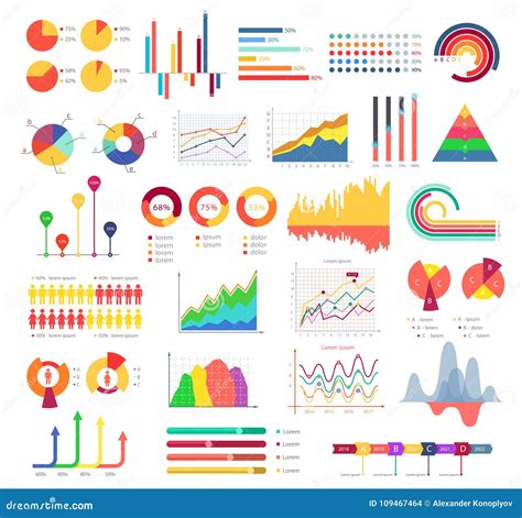 Business Graphics and Charts Stock Vector - Illustration of banner, flat: 109467464