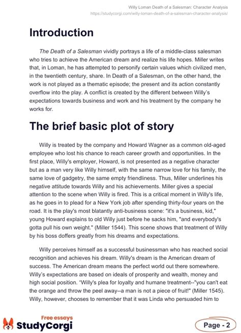 Willy Loman Death of a Salesman: Character Analysis | Free Essay Example