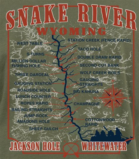 Snake River Rafting Map | Snake River Float Map | Wyoming