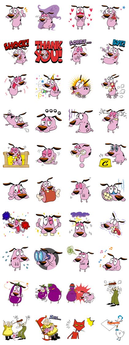 Courage The Cowardly Dog LINE WhatsApp Sticker GIF PNG