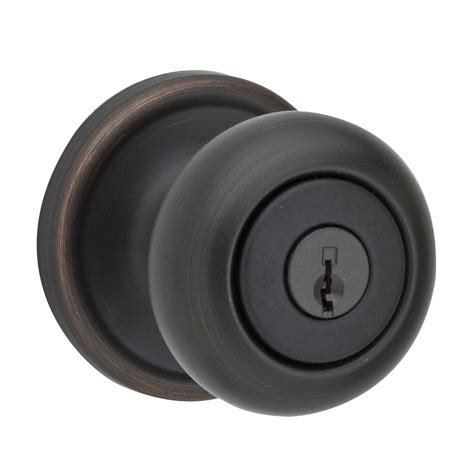 Shop Kwikset Signature Hancock Venetian Bronze Keyed Entry Door Knob at Lowes.com