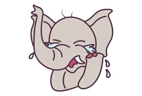 Crying Elephant, Illustration, Vector Stock Vector - Illustration of ...