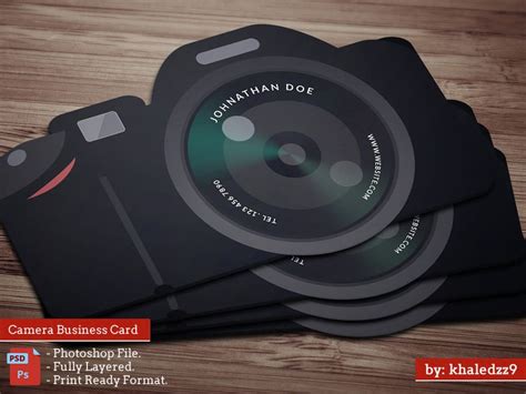 Flat Camera Business card by khaledzz9 on deviantART | Laminated business cards, Printing ...