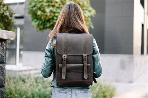 Laptop Bagblack Backpack Backpacklaptop Backpack Brown | Etsy