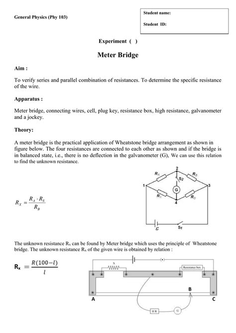 ☑ Wheatstone Bridge Experiment Lab Report Answers