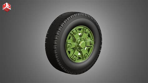 Trucks Tires and Dayton Style Rims with 6 Spoks - 3D Model by Markos3d