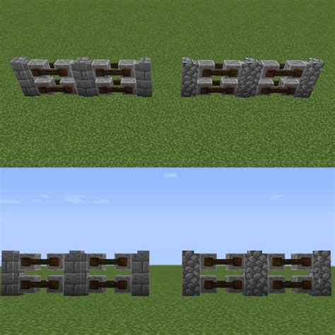 You can use wall and grindstones to make some cool fences : r/Minecraft