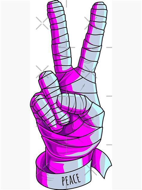 "Mummy hand. Peace sign hand. bandaged hand" Art Print for Sale by ...
