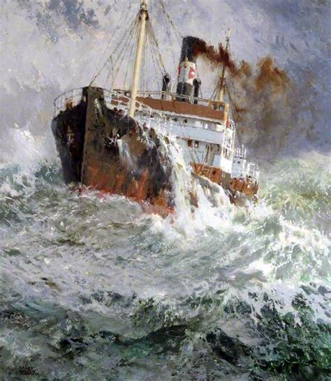 transpress nz: conventional cargo ship in rough seas art