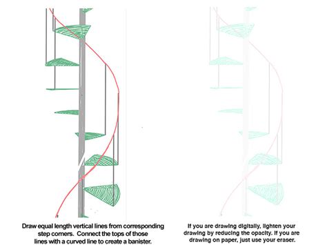 How to Draw a Spiral Staircase