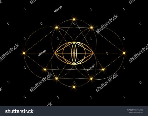 Vesica Piscis Gold Sacred Geometry All Stock Vector (Royalty Free ...