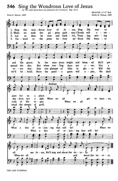 Hymns for the Living Church 546. Sing the wondrous love of Jesus ...