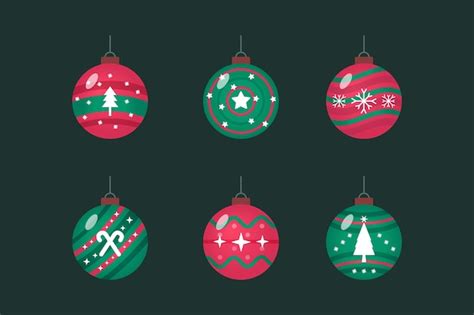 Free Vector | Christmas ball ornaments in flat design