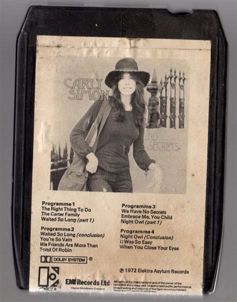 Carly Simon - No Secrets (1972, 8-Track Cartridge) | Discogs