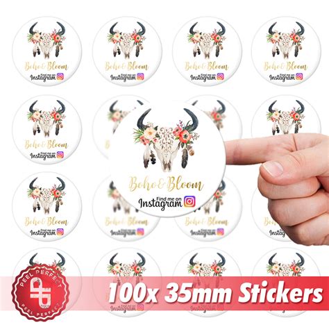 Company Logo Stickers - Round Business Labels - 35mm Stickers x100 ...