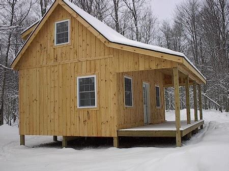 Adirondack Cabin Plans, 16'x24' with Cozy Loft and Front Porch, 1.5 Bath