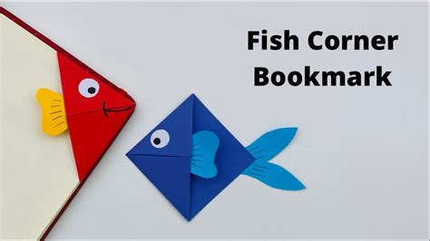 DIY Paper FISH Corner Bookmark!!! Paper Crafts For School / Origami ...