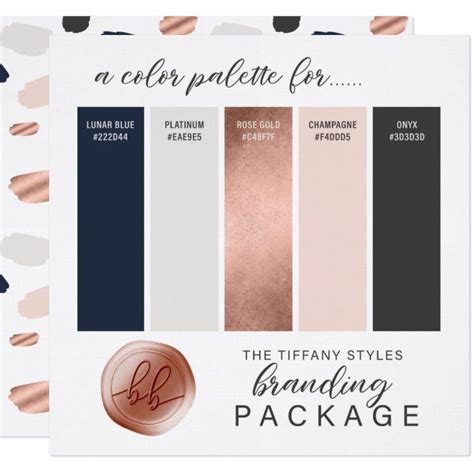 Rose Gold Navy Blue & Blush Color Palette Card | Zazzle | Color palette pink, Blush color ...