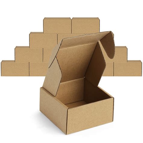 Famagic 12Pack 4x4x2 Small Shipping Boxes - Brown Corrugated Cardboard Mailer Boxes for Small ...