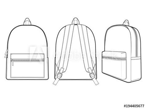 Stock Image: Backpack fashion flat technical drawing template Fashion ...