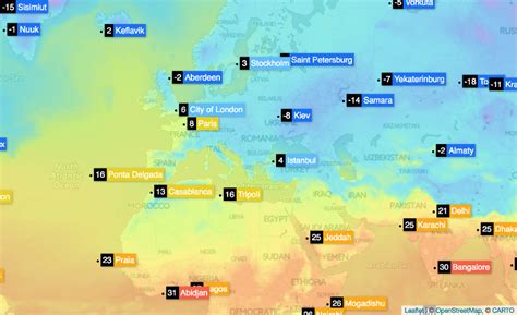 Current World Weather Map - Tourist Map Of English